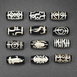 2Pcs 10X20mm Tibet Dzi Agates Beads DIY Jewelry Mixed Patterns