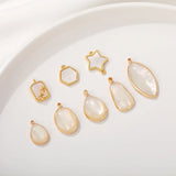 2Pcs 14K Plated Brass Natural Shell Charms for DIY Jewelry Making
