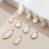 2Pcs 14K Plated Brass Natural Shell Charms for DIY Jewelry Making
