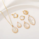 2Pcs 14K Plated Brass Natural Shell Charms for DIY Jewelry Making