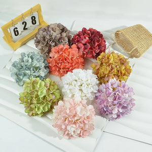 2Pcs Artificial Hydrangea Flowers Heads Home Wedding Decor DIY Flower Wall