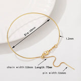 2Pcs 18K Plated Brass Adjustable Wire Cuff Bangle With Lobster Clasps