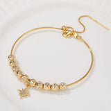 2Pcs 18K Plated Brass Adjustable Wire Cuff Bangle With Lobster Clasps