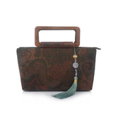2Pcs 20Cm Wooden Bag Handles Brackets for DIY Handbag Making