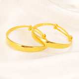 24KGold Bell Heart Baby Bangle Bracelet Kids Bangles Jewelry Gift