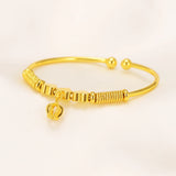 24KGold Bell Heart Baby Bangle Bracelet Kids Bangles Jewelry Gift
