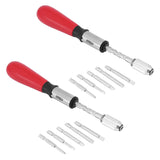 2Pcs 260MM Ratchet Screwdriver Set with Slotted & Phillips Bits