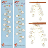 2Pcs Flat Round Charm Knitting Row Counter Chains Numbers Enamel Charms