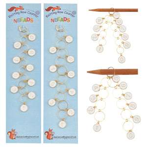 2Pcs Flat Round Charm Knitting Row Counter Chains Numbers Enamel Charms