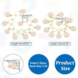 2Pcs Flat Round Charm Knitting Row Counter Chains Numbers Enamel Stitch Marker