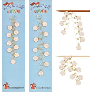 2Pcs Flat Round Charm Knitting Row Counter Chains Numbers Enamel Stitch Marker