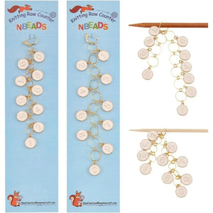 2Pcs Flat Round Charm Knitting Row Counter Chains Numbers Enamel Stitch Marker