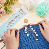 2Pcs Flat Round Charm Knitting Row Counter Chains Numbers Enamel Stitch Marker