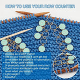 2Pcs Flat Round Charm Knitting Row Counter Chains Numbers Stitch Marker