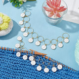 2Pcs Flat Round Charm Knitting Row Counter Chains Numbers Enamel Charms