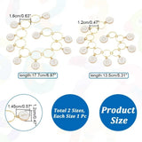 2Pcs Flat Round Charm Knitting Row Counter Chains Numbers Enamel Charms