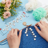 2Pcs Flat Round Charm Knitting Row Counter Chains Numbers Enamel Charms
