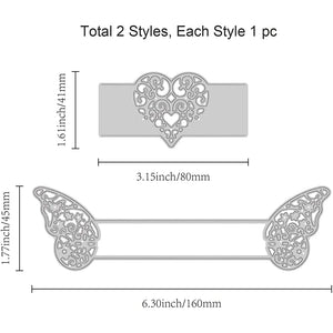 2Pcs 3D Butterfly Napkin Rings Metal Cutting Dies for Scrapbooking