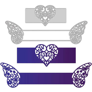 2Pcs 3D Butterfly Napkin Rings Metal Cutting Dies for Scrapbooking