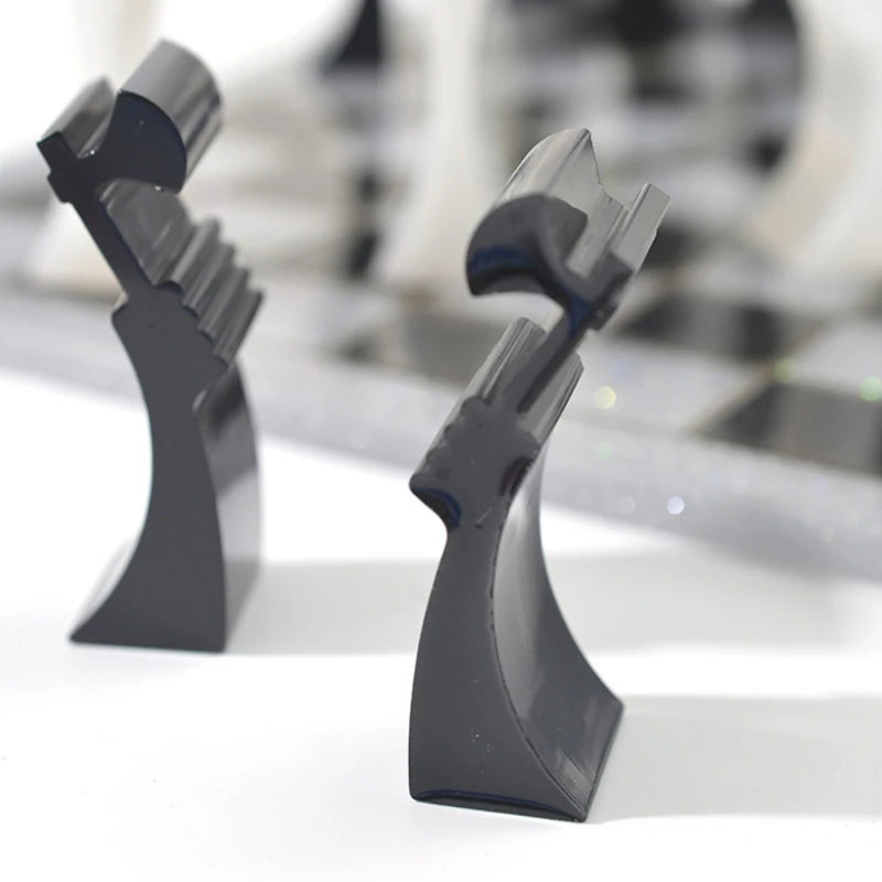 2Pcs 3D Chess Pieces Resin Casting Molds Kit International Chess Molds Resin Art