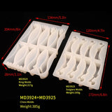 2Pcs 3D Chess Pieces Resin Casting Molds Kit International Chess Molds Resin Art