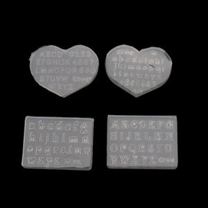 2Pcs 3mm Small Size Numbers Letters Mold Pendant Resin Silicone Molds