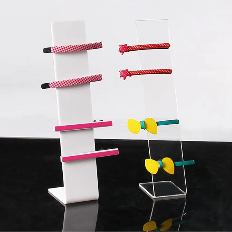 2Pcs Acrylic Headwear Display Stand L Shape Hair Accessories Holder