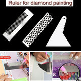 2Pcs 5D Diamond Painting Ruler Tool & 1Pc Fix Tool DIY Diamond Painting