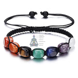2Pcs 7 Chakra Reiki Healing Crystal Gemstone Bracelets for Women