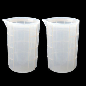 2Pcs 700ml Silicone Measuring Cups Resin Mixing Casting Tools