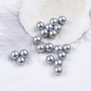 2Pcs 8-9mm Grey Freshwater Pearl Loose Beads for DIY Earrings Necklace