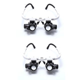 2Pcs Double Eye Loupe Head Wearing Magnifier