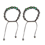 2pc Adjustable Mood Bracelet Set, Dazzling Thermochromic Beaded