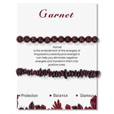2Pcs Amethysts Bracelet Natural Stone Beads Bracelets For Women Men Hematite Gar
