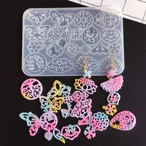 2Pcs Ancient Earrings Hairpin Necklace Pendant Resin Mold