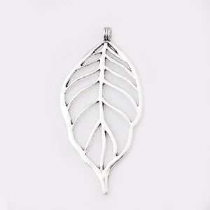 2Pcs Antique Silver Large Leaf Pendant 95x46mm