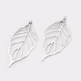 2Pcs Antique Silver Large Leaf Pendant 95x46mm