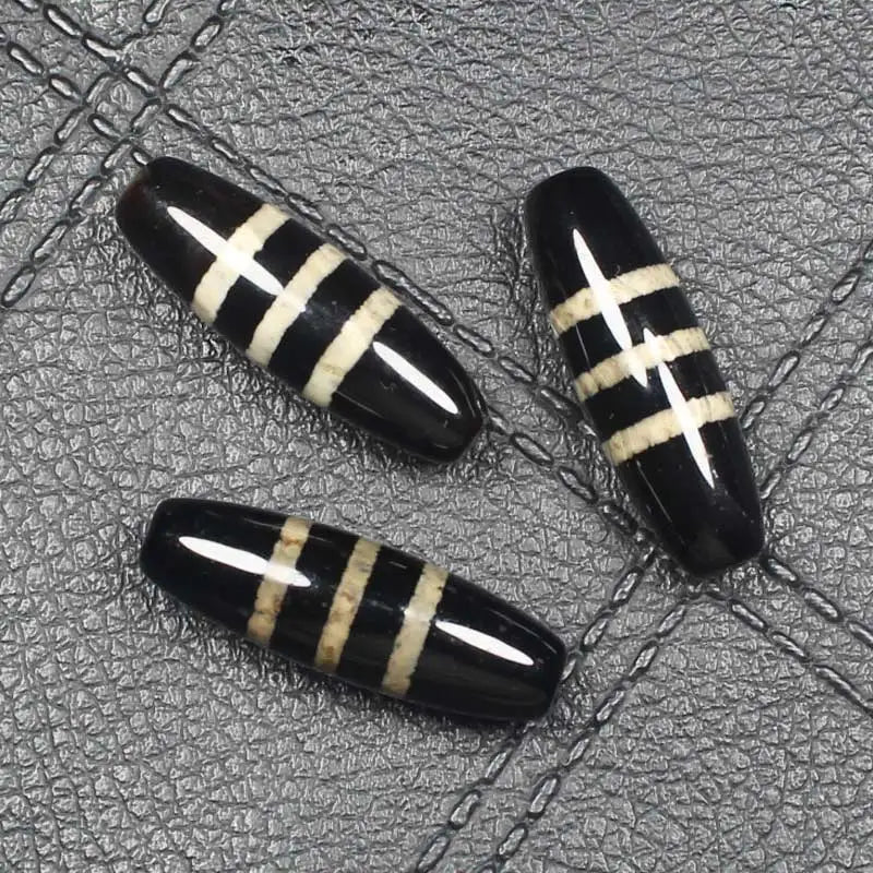 2Pcs 10X30mm Dzi Agate Beads for DIY Jewelry Making