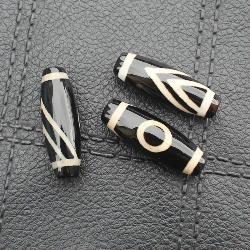 2Pcs 10X30mm Dzi Agates Beads for DIY Jewelry Making