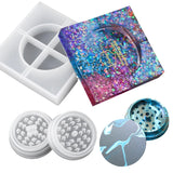 2Pcs Silicone Ashtray & Herb Grinder Mold Resin Jewelry Storage Box