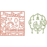 2Pcs Baby Metal Cutting Dies for Scrapbook Cards Decoration