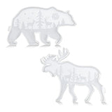 2Pcs Bear Deer Resin Molds Silicone Kit Large Deer Bear Decor
