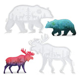 2Pcs Bear Deer Resin Molds Silicone Kit Large Silicone Resin Casting For DIY