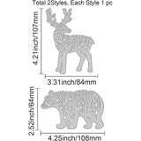 2Pcs Bear and Deer Metal Cutting Dies for DIY Scrapbook Wedding Cards Decoration