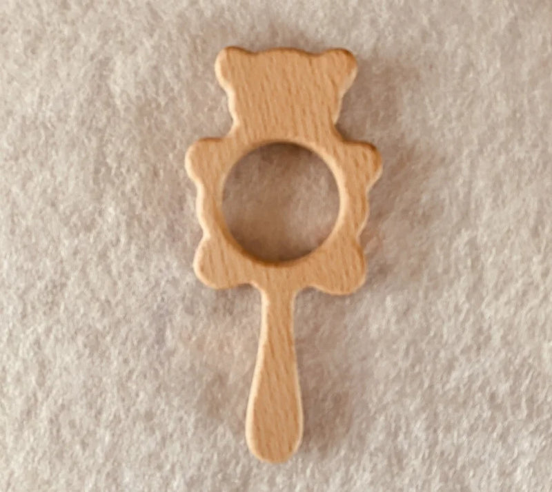 2Pcs Baby Bear Bell Wood DIY Grinding Bar Accessories