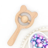 2Pcs Baby Bear Bell Wood DIY Grinding Bar Accessories