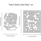 2Pcs Book Background Metal Cutting Dies for DIY Scrapbook Greeting Cards