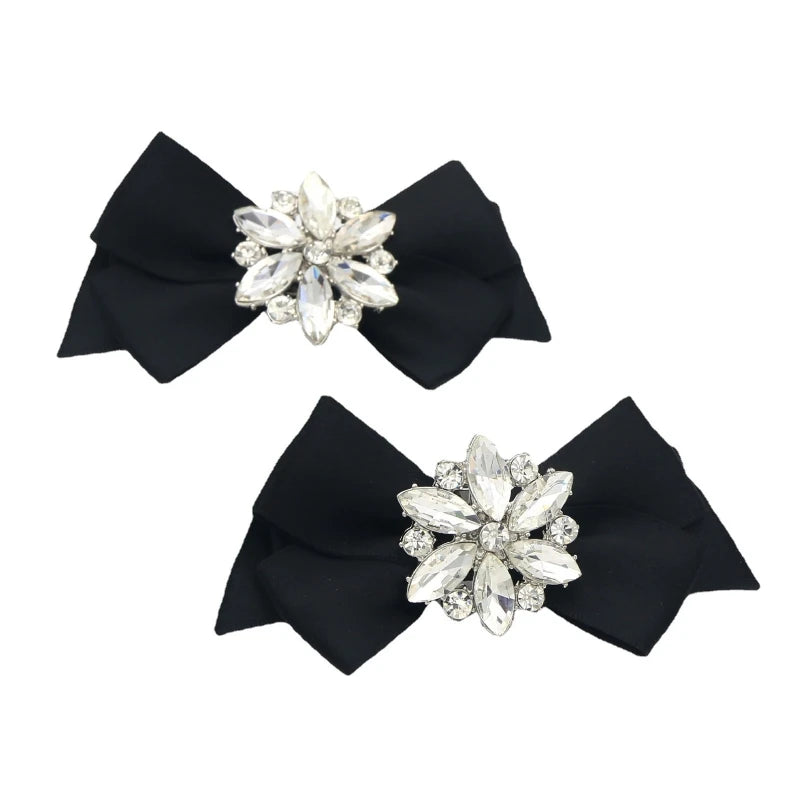 Rhinestone Bow Shoe Clips Bridal Charms DIY Shoes Decor