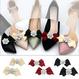 Rhinestone Bow Shoe Clips Bridal Charms DIY Shoes Decor