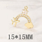 2Pcs Airplane Rainbow Charm Pendants for DIY Jewelry Making